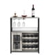 thumbnail image 1 of Gabinete de bar con estante para vino removible, mueble buffet para licor, aparador gris para bar, 1 of 7
