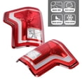thumbnail image 6 of G-Plus Tail Light Set Fit for Ford F150 2015 2016 2017 Left and Right Side Tail lamps Brakelights w/o bulb Halogen Red lens FL3Z13405A-PFM FL3Z13404A-PFM FO2800239C FO2801239C, 6 of 10