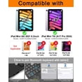thumbnail image 2 of 7 Color Backlit Wireless Keyboard with Built-in Trackpad, Detachable Magnetic Multi-Angle Tablet Cover for iPad mini 6th & 7th Generation，White, 2 of 8