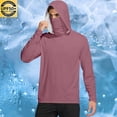 thumbnail image 2 of UVEASISHA UPF 50+ Fishing Shirts for Men Big and Tall Quick Dry Hiking Hoodies with Face Mask Thumb Holes Long Sleeve Sun Protection Shirt Purple XXL, 2 of 8