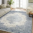 thumbnail image 2 of Blue Oriental Area Rugs for Living Room Washable Rugs Boho Moroccan Area Rug Soft Neutral Geometric Bohemian Carpet Distressed Indoor Rug for Bedroom Dining Room Office Foldable Nonslip Rug, 2 of 9