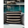 thumbnail image 4 of Outdoor Pillows Waterproof, Black Striped Bedding Throw Pillows with Insert for Couch Sofa Bed, Farmhouse Country Minimalist Brown Stripes 16x16 Inch Pillowcases Decorative Patio Pillow Set of 1, 4 of 8