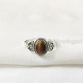 thumbnail image 4 of Natural Tiger Eye Ring, Tiger Eye Gemstone Ring, Tiny Bohemian Ring, 925 Sterling Silver, Designer Womens Ring, Christmas Thanksgiving, Handmade Statement Jewelry, Natural Tiger Eye, 4 of 8