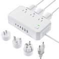 thumbnail image 1 of Adaptador de viaje Puveini de EE. UU. a Europa, 220 V a 110 V con 4,5 A, 1 of 7