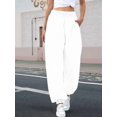 thumbnail image 6 of Women'S High Waisted Sweatpants Workout Active Joggers Pants Baggy Lounge Bottoms White M, 6 of 8