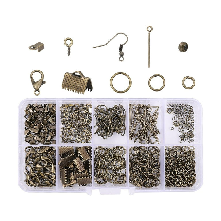 Earring Making Set with Open Jump Rings Ear Pins Ribbon Clamp