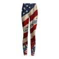 thumbnail image 4 of Womens 250th Anniversary Pajama 1776-2026 USA Flag Print Elastic High Waist Yoga Pants Wide Leg Regular Fit Soft Leggings, #01 Red, XL, 4 of 5