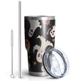thumbnail image 2 of 30oz Halloween Ghosts Pumpkins and Stars Tumblers Stainless Steel Tumbler with Lid and Straw,Vacuum Insulated Double Wall Travel Tumbler Cups Mug with Cleaning Brush for Coffee,Tea, 2 of 7