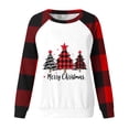thumbnail image 4 of Erwazi Womens Christmas Printed Color Block Long Sleeve T-Shirts Casual Crew Neck Shirt Top, 4 of 4
