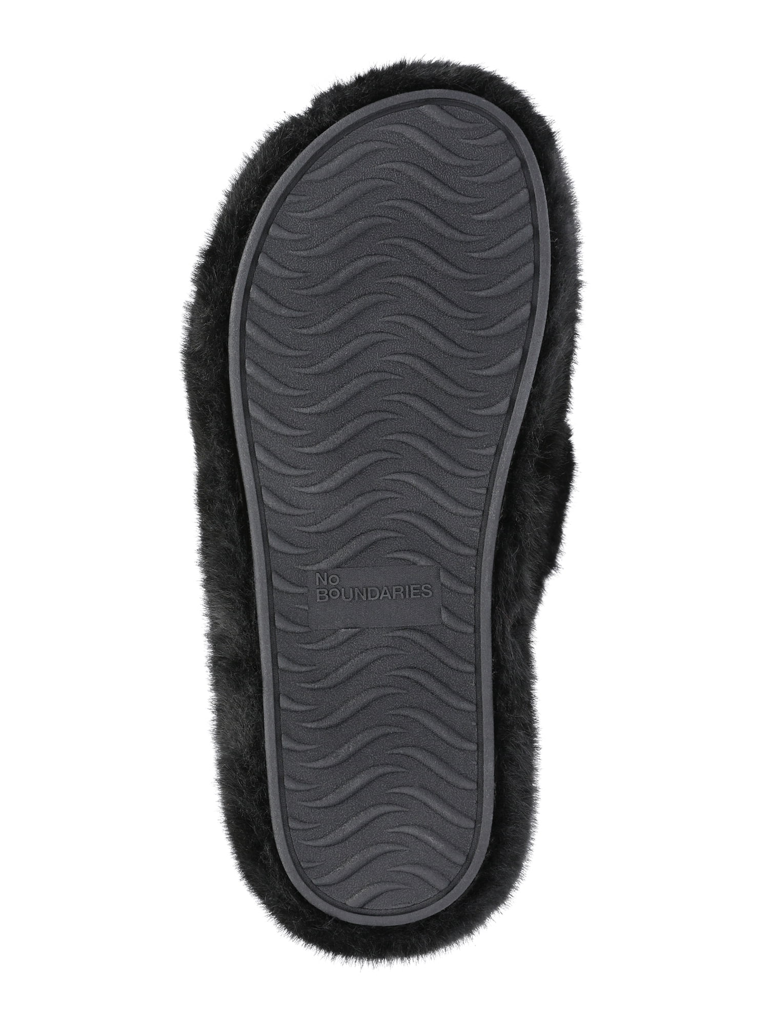 No Boundaries Women's Faux Fur Platform X-Band Slippers