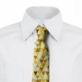 thumbnail image 2 of Geometric Necktie, Funky Vivid Triangles, Dress Tie, 3.7", Yellow Brown, by Ambesonne, 2 of 3