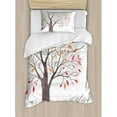 thumbnail image 3 of Forest Duvet Cover Set Queen Size, Forest Tree with Modern Structure Leaves and Branches Cartoon like Design Print, Decorative 3 Piece Bedding Set with 2 Pillow Shams, Multicolor, by Ambesonne, 3 of 3