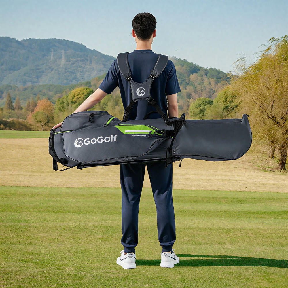 Resenkos Lightweight Golf Stand Bag with 8-Way Divider & 5 Pockets - Gray