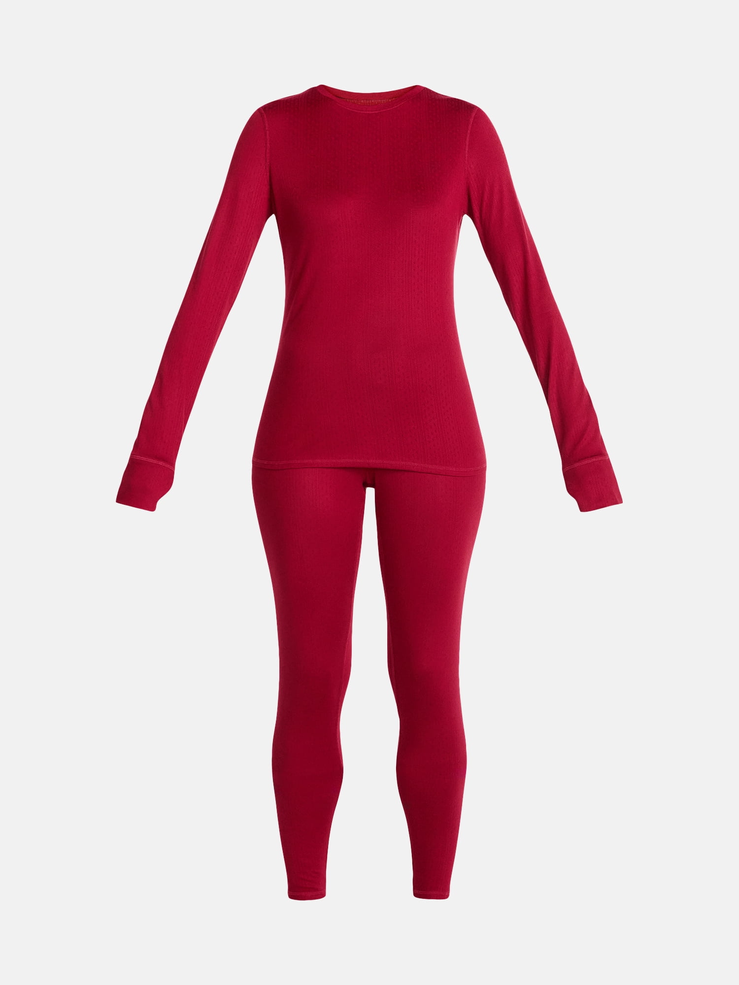 ClimateRight by Cuddl Duds Women's Pointelle Knit 2PC Top and Legging Thermal Base Layer Set, Sizes XS to 4X