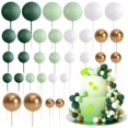 thumbnail image 1 of Decoración para tartas AQUGOO, 32 bolas, color verde, blanco y dorado, 1 of 8