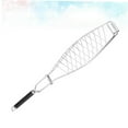 thumbnail image 3 of MEIBUTYUP 1Pc Stainless Steel Fish Grill Basket with Stay Comfortable Handle for Barbecue, 3 of 8