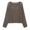 thumbnail image 4 of XIAONU Open Knit Sheer Pullover Sweater for Women Long Sleeve Crew Neck Casual Lightweight Loose Top, 4 of 4