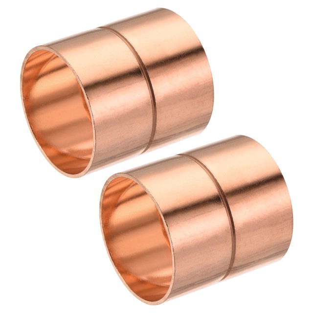 Unique Bargains 38mm Straight Copper Pipe Coupling Connecting Adapter Joint for Plumbing 2 Pack