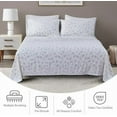 thumbnail image 4 of True North by  Flannel Sheets King Size, Cozy 100% Cotton Flannel Bed Sheets, Ultra Soft Sheet Set, Novelty Print Themed Cold Weather Warm Bedding Set, White Tossed Botanical, 4 Piece, 4 of 9