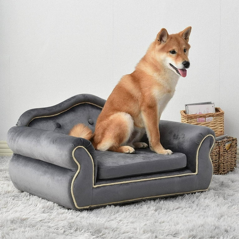 Churanty Velvet Dog Sofa Pet Bed