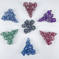 thumbnail image 4 of Dados de poliedro acrílicos transparentes con purpurina, juego de 7 granos, dados para correr de colores, 4 of 5