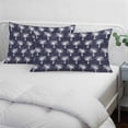 thumbnail image 4 of Date Tree Pillow Covers King, Navy Blue Farmhouse Summer Tropical Plants Soft Brushed Microfiber Breathable Throw Pillow Covers, Pillowcase with Zipper for Couch Sofa Bedroom Living Room 20"x36", 4 of 9