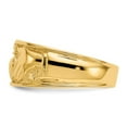 thumbnail image 4 of Solid 14k Yellow Gold Men's Celtic Irish Claddagh Wedding Band Ring Size 10.5, 4 of 6