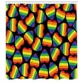 thumbnail image 3 of Ambesonne Rainbow Shower Curtain, Hearts Gay Pride Flag, 69"Wx70"L, Multicolor, 3 of 3