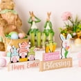 thumbnail image 4 of 2Pcs Happy Easter Letters Spring Wooden Ornaments Home Decor Diy Crafts Desktop Decorations, 4 of 6