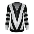 thumbnail image 3 of LUXUR T-shirt Femme Rayé Manches Longues Tee Chic Chandail Col en V Blanc TG, 3 of 6