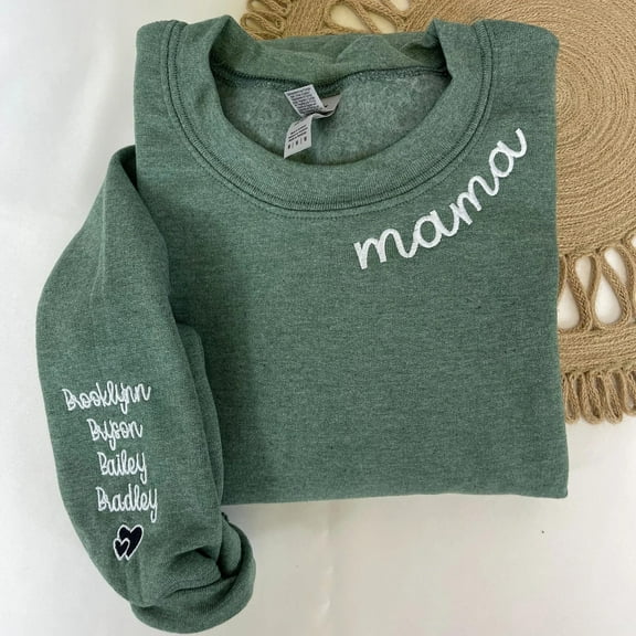 Custom Embroidered Grandma Sweatshirt with Grandkids Names on Sleeve,Gift Grandma Sweatshirt or New Grandma, Unisex Sweatshir