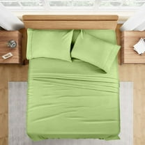 400 Thread Count 100% Egyptian Cotton 4-Piece Bed Sheet Set (1 Flat, 1 Fitted Sheet, 2 Pillow Covers) 27 Inches Deep Pocket Size Olympic-Queen Color Sage Solid