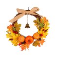thumbnail image 1 of 30 cm con campanas de calabaza de hoja de arce Bayas de bellota Mini corona de hojas de arce Corona de puerta de cosecha para Halloween Acción de gracias Decoración del hogar, 1 of 2