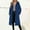 Blue, variant on Trench Coat Women with Hood Single Peacoats (Grey S)