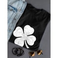 thumbnail image 3 of St Patrick's Day Big Clover Graphic Women Black T-Shirt, Female Medium, 3 of 4