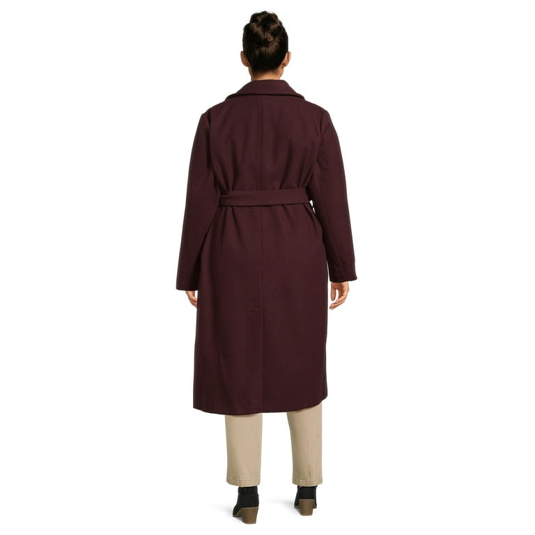 Jason Maxwell Women's and Women's Plus Long Coat with Tie