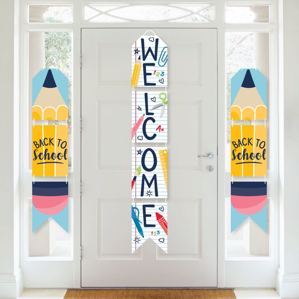 Back to School - Hanging Vertical Paper Door Banners - First Day of