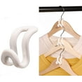 thumbnail image 6 of 60pc Clothes Hanger Connector Hooks, White Clothes Hanger Organizer Mini Space Saver Hangers Clothes Hanger Extender Cascading Connection Hooks for Wooden/Velvet/Metal/Plastic Hangers, 6 of 6