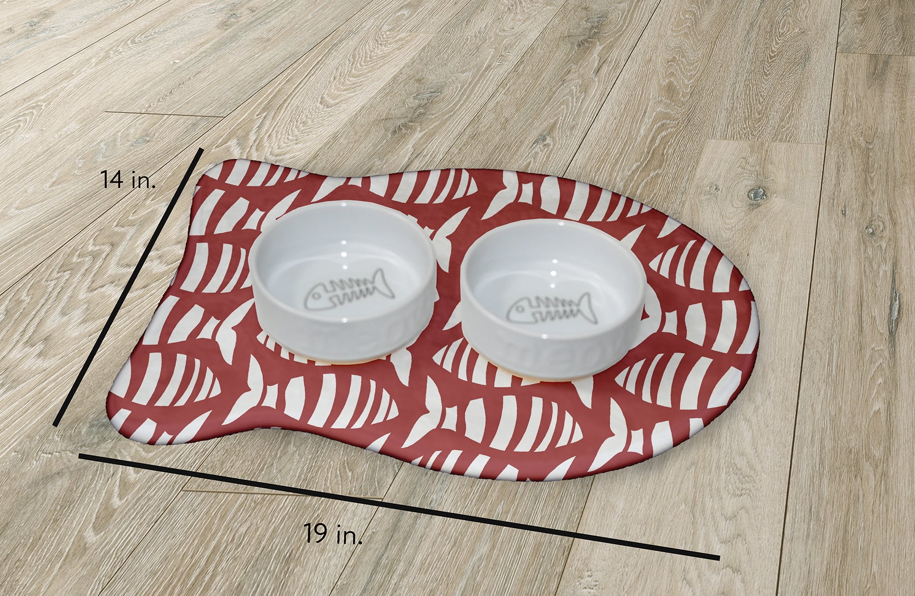 Simply Daisy Swimming School Fish Shape Pet Feeding Mat for Cats