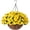 Yellow, variant on Artificial Fake Hanging Flowers Plants Basket for Outdoor Porch Spring Decoration, Faux Silk Realistic Morning Glory Floral Petunia Arrangement Planter UV Resistant for Outside Patio Balcony Garden