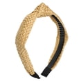 thumbnail image 1 of 1 diadema anudada de paja, diadema de moda para mujer antideslizante, caqui, 1 of 7
