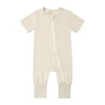 thumbnail image 5 of SXIMEE Rayon Made from Bamboo Unisex Baby Pajamas, Summer Short Sleeve Footless Rompers, 2 Way Zipper Sleeper, 5 of 7