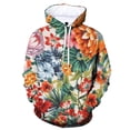 thumbnail image 3 of Sweat à Capuche Rétro Plantes Fleurs Impression 3D Mode Manches Longues pour Hommes Pull Manches Longues, 3 of 5