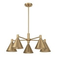 thumbnail image 2 of Pharos 5-Light Chandelier in Noble Brass by Breegan Jane, 2 of 6