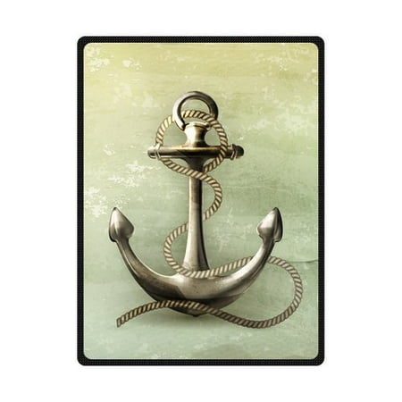 Nantucket Nautical Throw - CADecor Retro Nautical Anchor Fleece Blanket Throw Blanket 58x80 inches