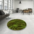thumbnail image 4 of Ahgly Company Machine Washable Indoor Square Transitional Dark Forest Green Area Rugs, 5' Square, 4 of 7