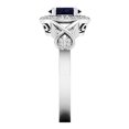 thumbnail image 4 of Dazzlingrock Collection 10K Oval Cut Blue Sapphire & Round Cut Diamond Bridal Halo Engagement Ring, White Gold, Size 9, 4 of 4