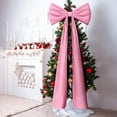 thumbnail image 3 of Guvpev 6FT Christmas Bows - Extra Large Pink Velvet Bows for Christmas Tree Decor, Giant Xmas Tree Toppers Bows for Home, Windows, Wall, Mantel, Birthday, Wedding, Valentine's Day Party Decorations, 3 of 12