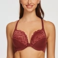 thumbnail image 4 of MELENECA Female Racerback Front Closure Unlined Underwire Bra for Women Cabernet Red 40B, 4 of 5