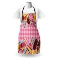 thumbnail image 2 of Sweets Apron Pack of 2, Candy Cookie Sugar Lollipop Cake Ice Cream Girls Design, Unisex Kitchen Bib with Adjustable Neck, 2 Pcs - Adult Size, Brown Pale Pink, by Ambesonne, 2 of 4
